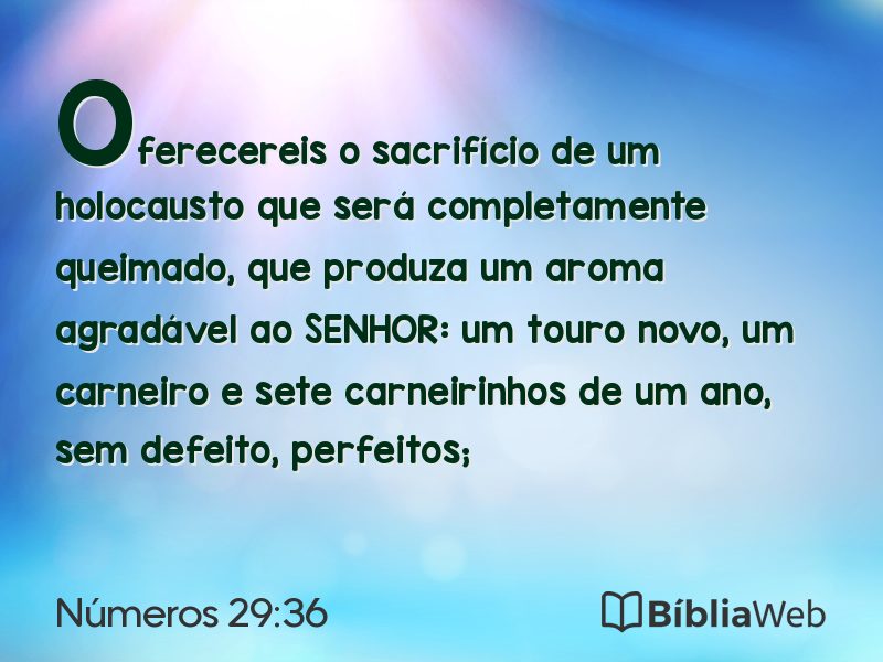 Números 29:36 em imagem para compartilhar