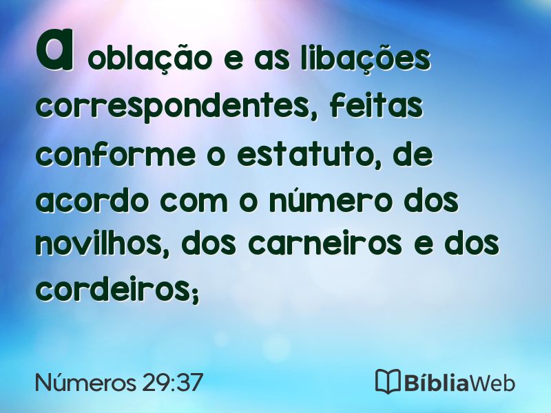 Números 29:37 em imagem para compartilhar