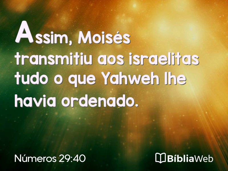 Números 29:40 em imagem para compartilhar