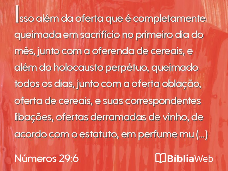 Números 29:6 em imagem para compartilhar