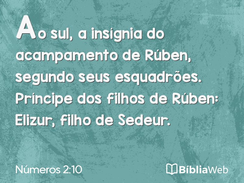 Números 2:10 em imagem para compartilhar