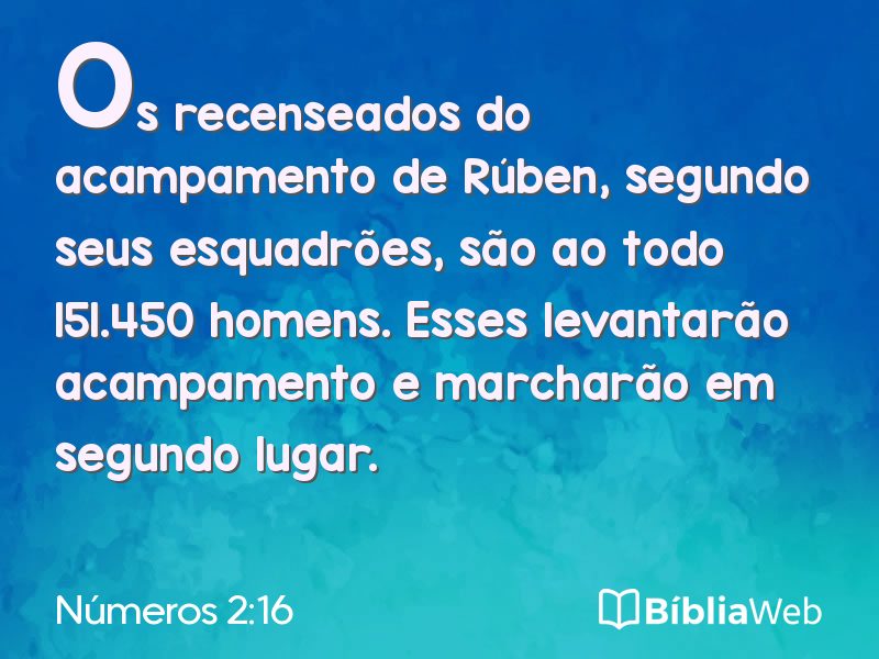 Números 2:16 em imagem para compartilhar