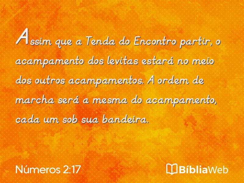 Números 2:17 em imagem para compartilhar