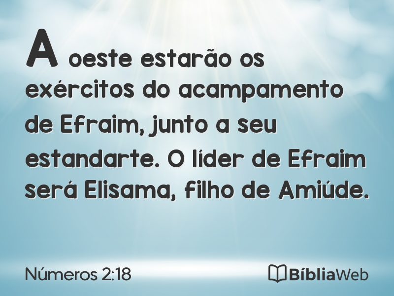Números 2:18 em imagem para compartilhar