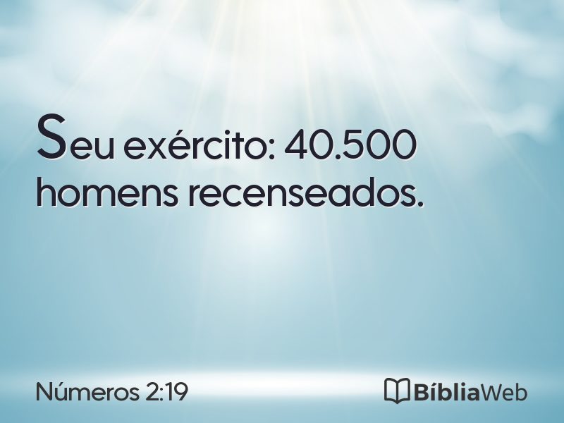 Números 2:19 em imagem para compartilhar