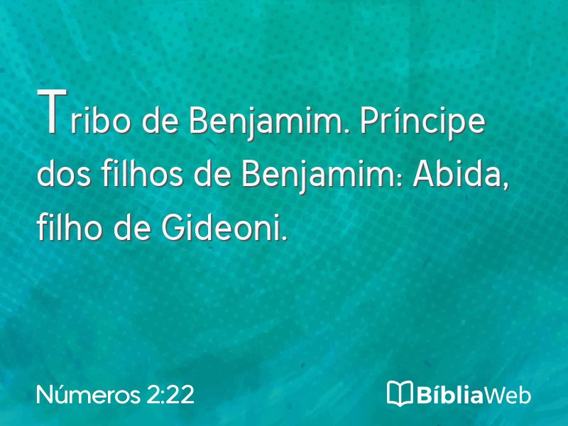Números 2:22 em imagem para compartilhar