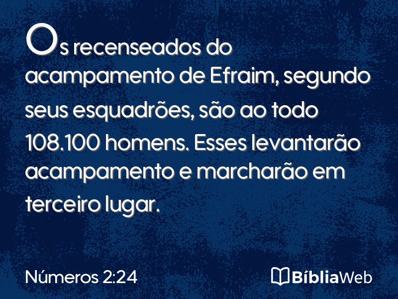 Números 2:24 em imagem para compartilhar