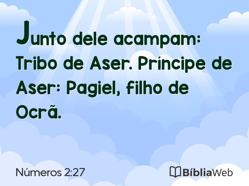Números 2:27 em imagem para compartilhar