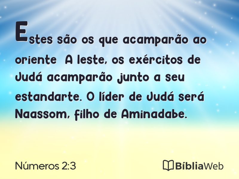 Números 2:3 em imagem para compartilhar