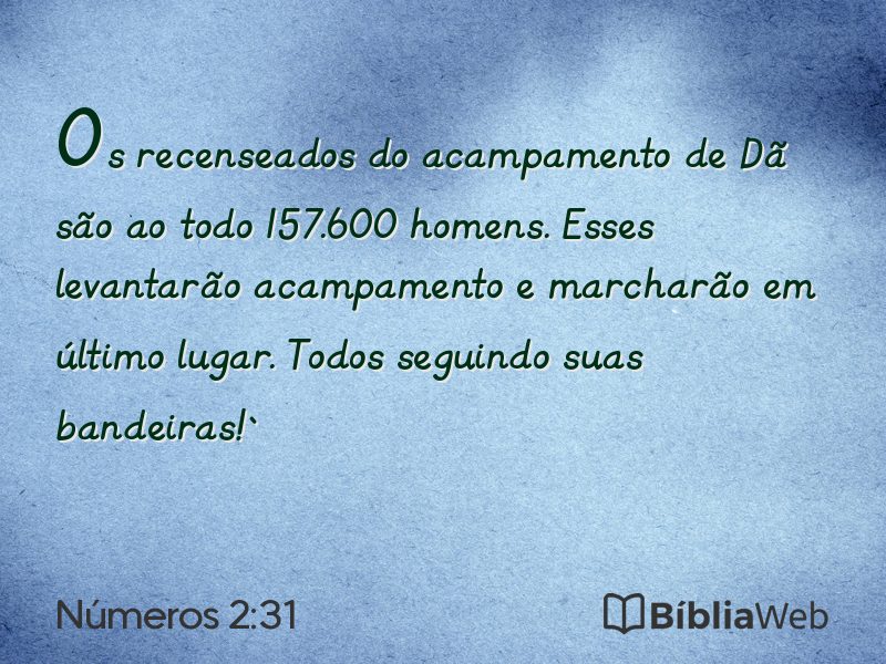 Números 2:31 em imagem para compartilhar