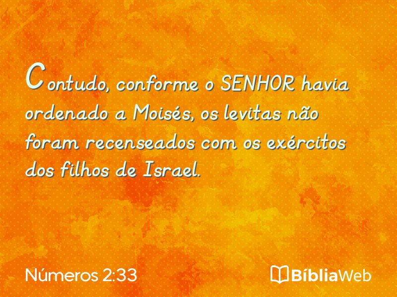 Números 2:33 em imagem para compartilhar