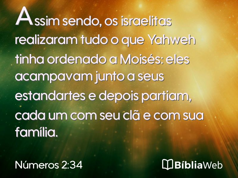 Números 2:34 em imagem para compartilhar