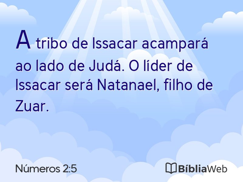 Números 2:5 em imagem para compartilhar