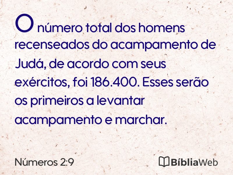 Números 2:9 em imagem para compartilhar