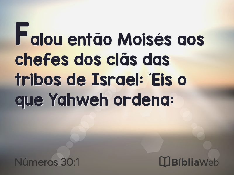 Números 30:1 em imagem para compartilhar