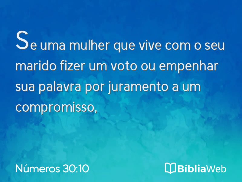 Números 30:10 em imagem para compartilhar