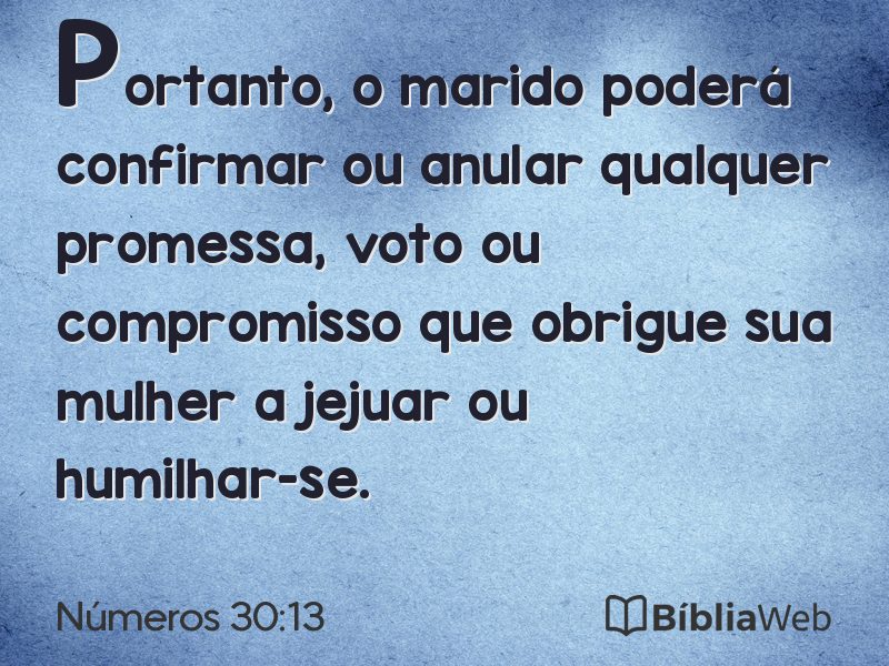 Números 30:13 em imagem para compartilhar