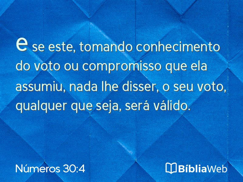 Números 30:4 em imagem para compartilhar