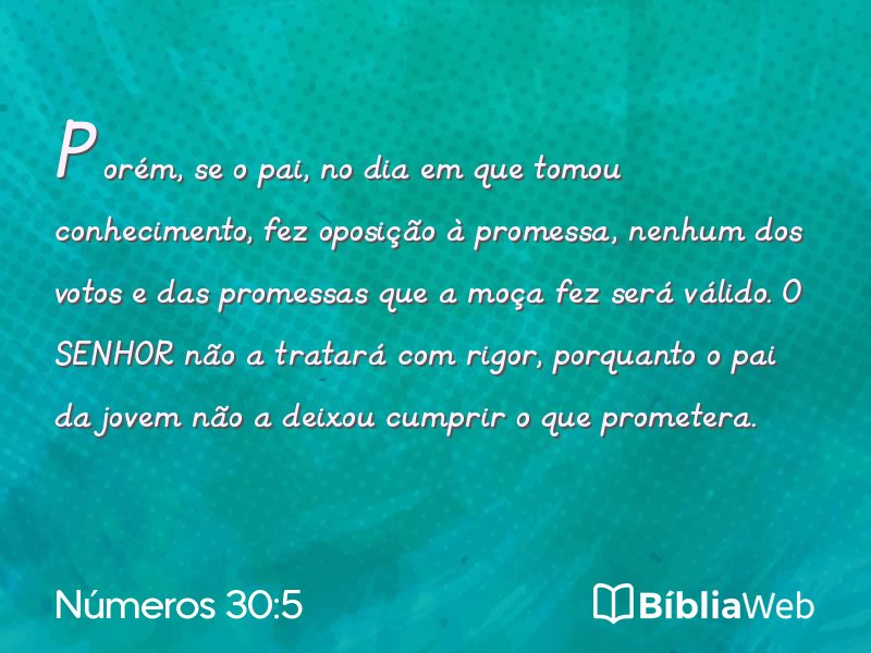 Números 30:5 em imagem para compartilhar