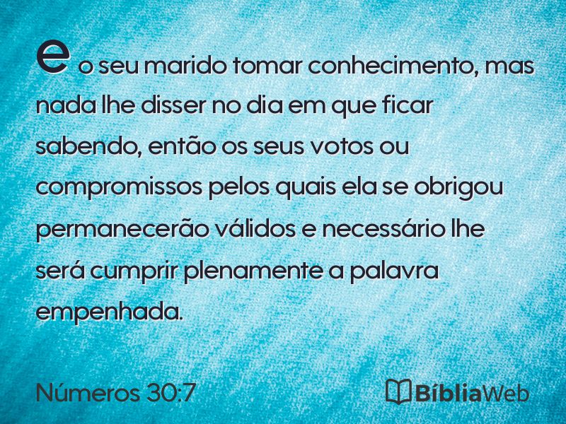 Números 30:7 em imagem para compartilhar
