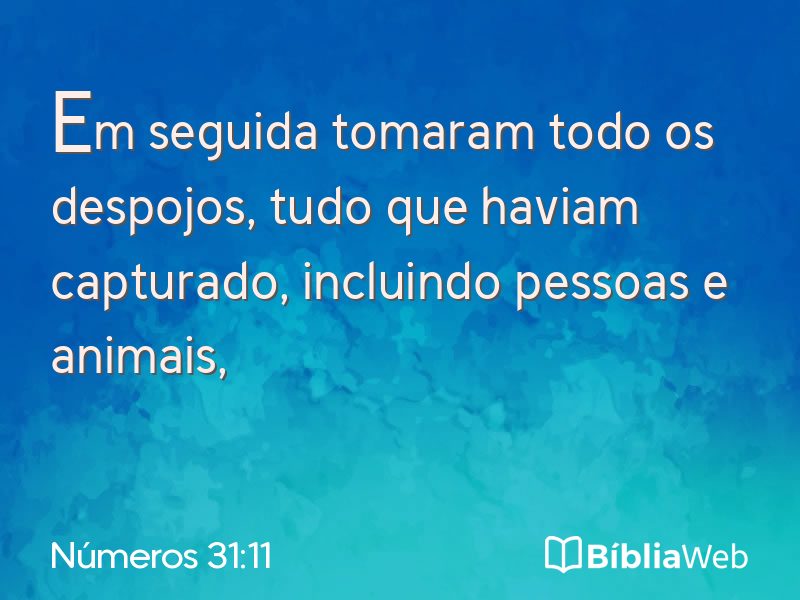 Números 31:11 em imagem para compartilhar