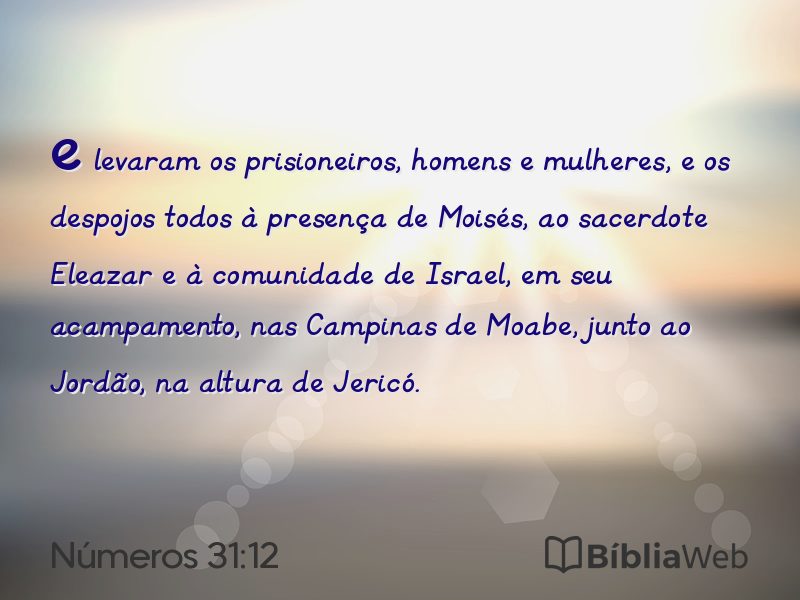 Números 31:12 em imagem para compartilhar