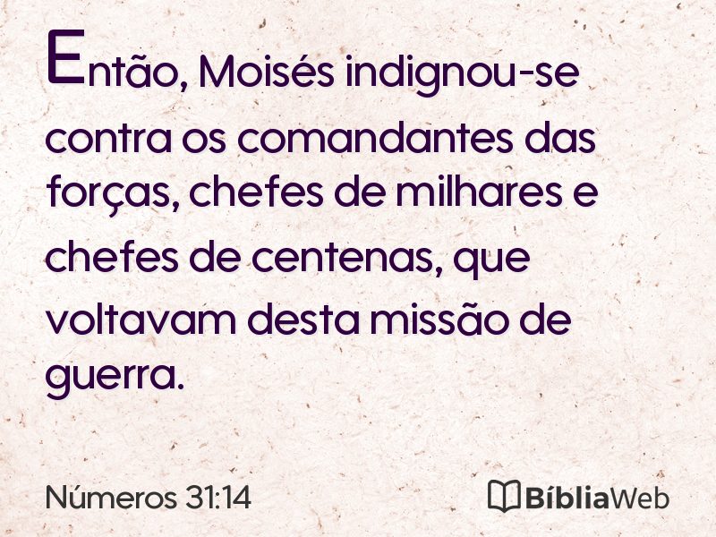 Números 31:14 em imagem para compartilhar