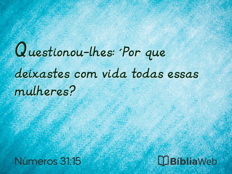 Números 31:15 em imagem para compartilhar