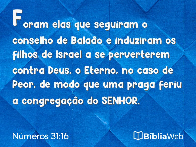Números 31:16 em imagem para compartilhar