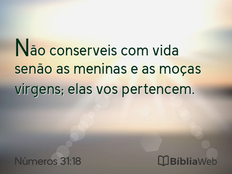 Números 31:18 em imagem para compartilhar