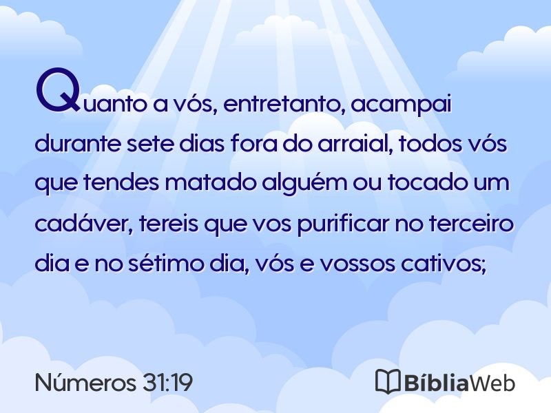 Números 31:19 em imagem para compartilhar