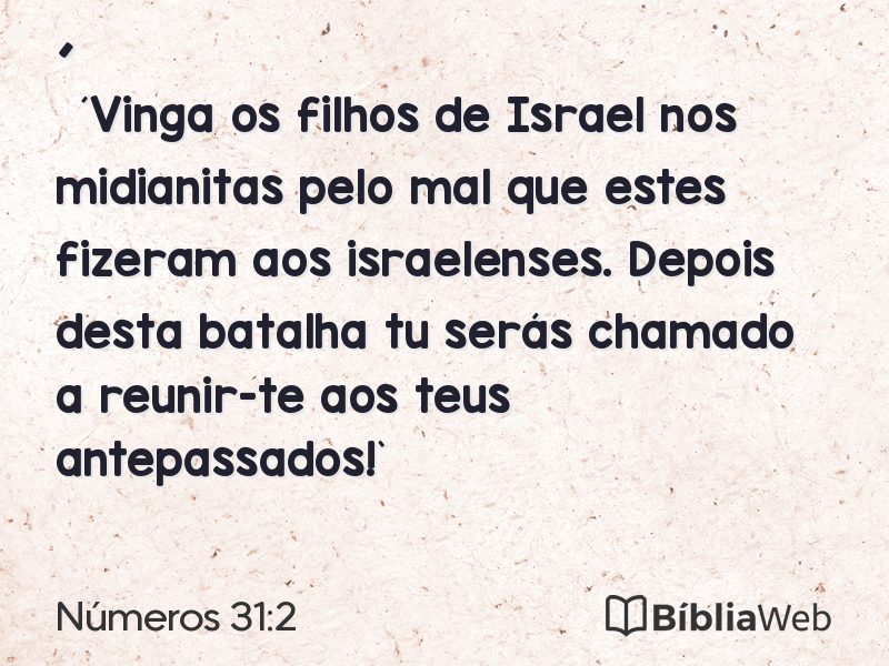 Números 31:2 em imagem para compartilhar