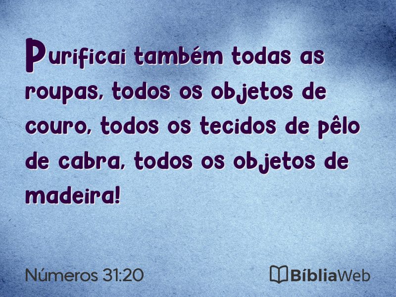 Números 31:20 em imagem para compartilhar