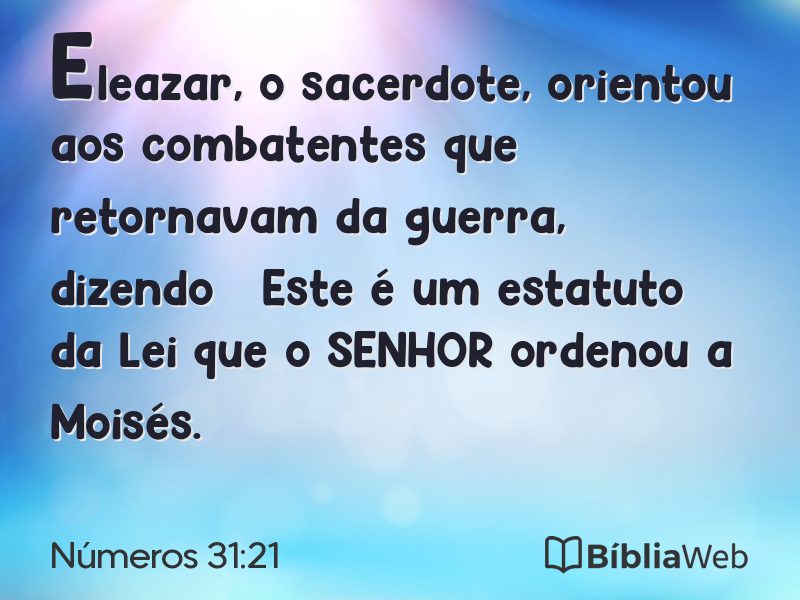Números 31:21 em imagem para compartilhar
