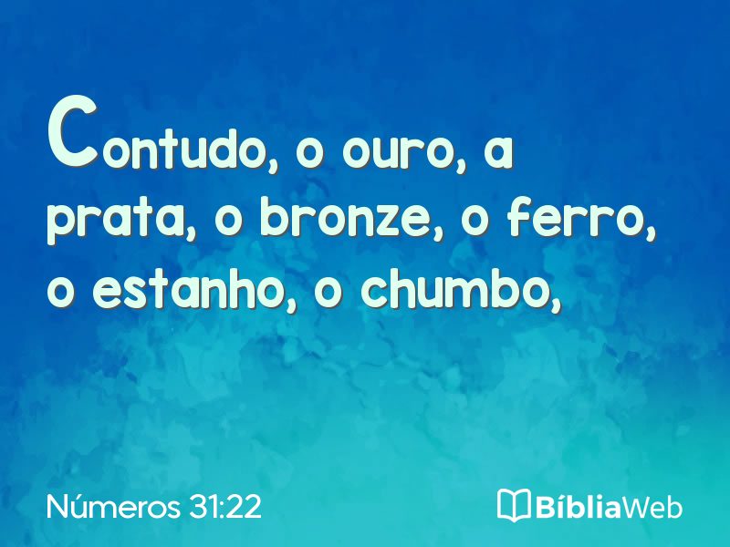 Números 31:22 em imagem para compartilhar