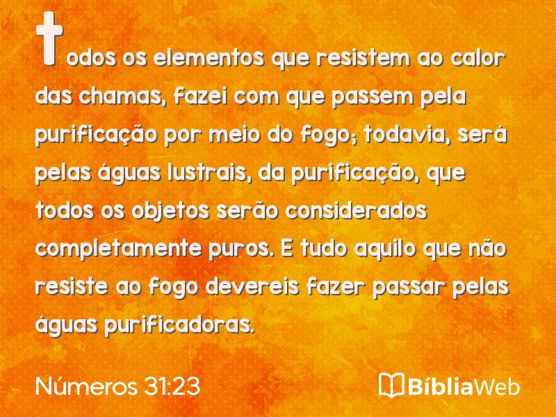 Números 31:23 em imagem para compartilhar
