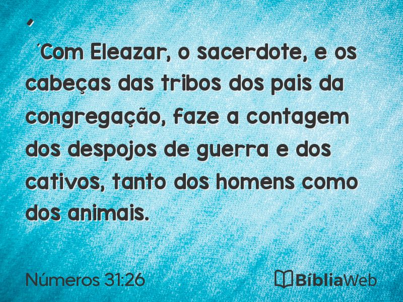 Números 31:26 em imagem para compartilhar