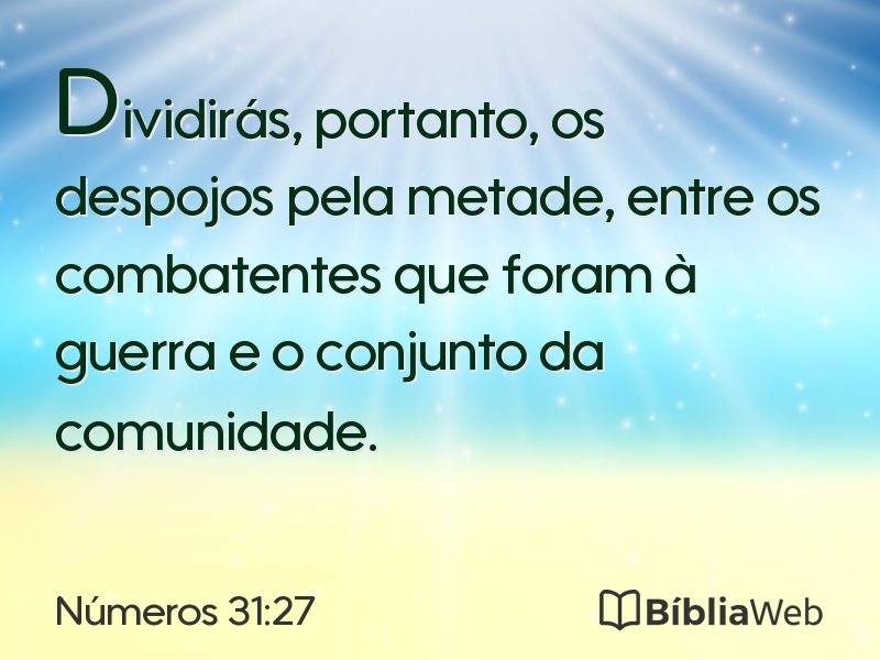 Números 31:27 em imagem para compartilhar