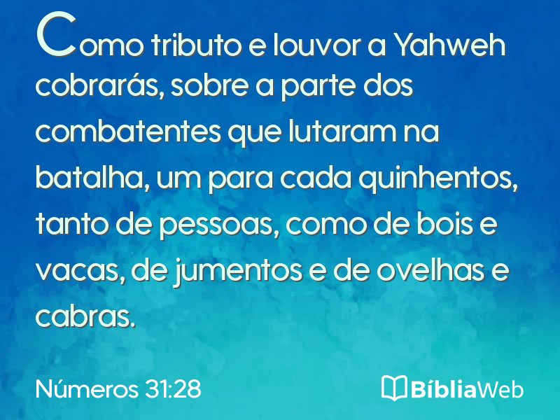 Números 31:28 em imagem para compartilhar