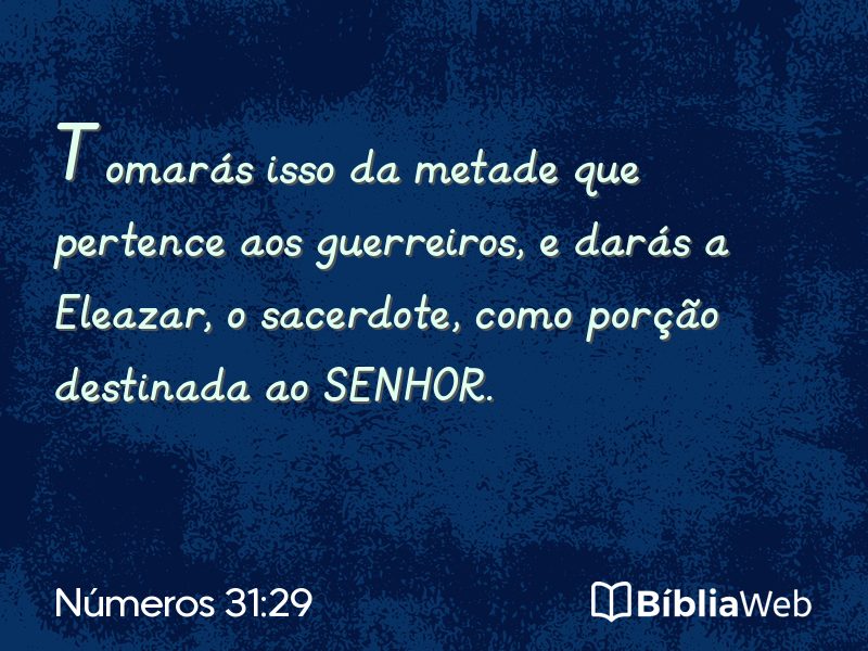 Números 31:29 em imagem para compartilhar