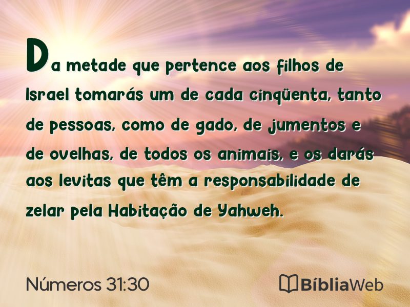 Números 31:30 em imagem para compartilhar