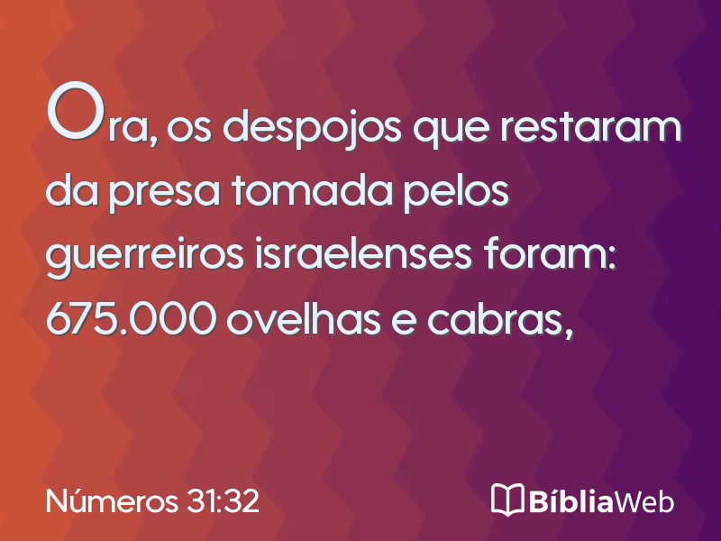 Números 31:32 em imagem para compartilhar