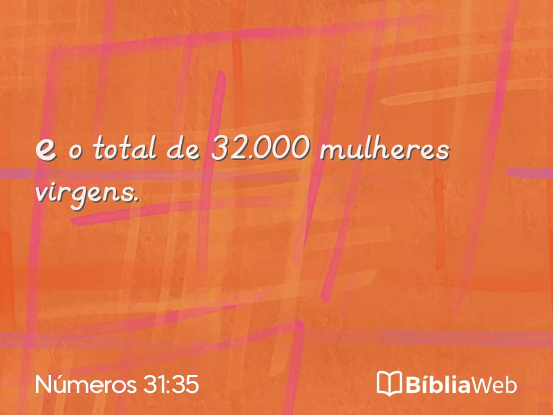 Números 31:35 em imagem para compartilhar