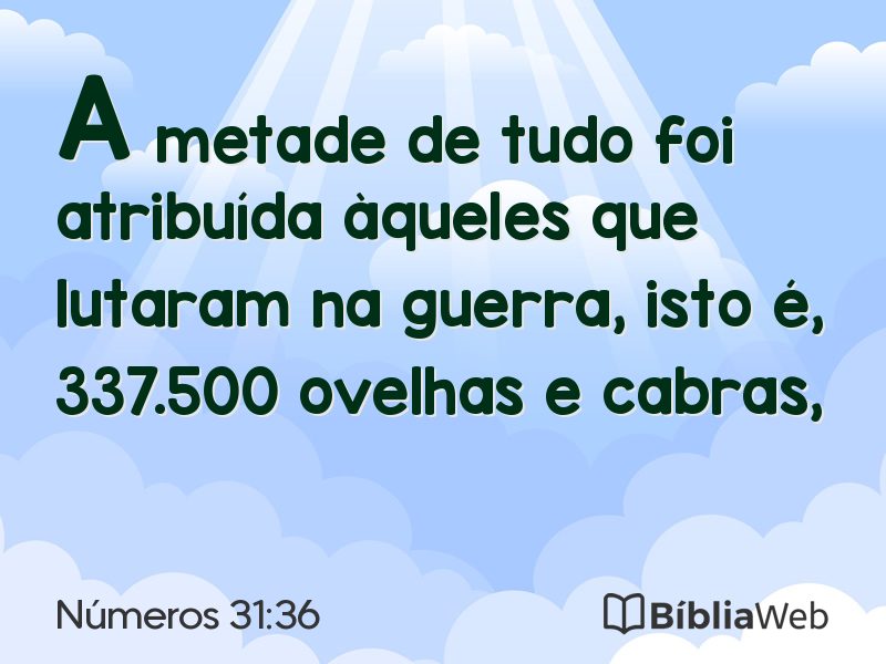 Números 31:36 em imagem para compartilhar