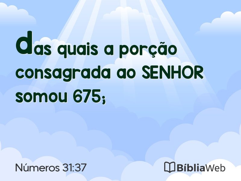 Números 31:37 em imagem para compartilhar
