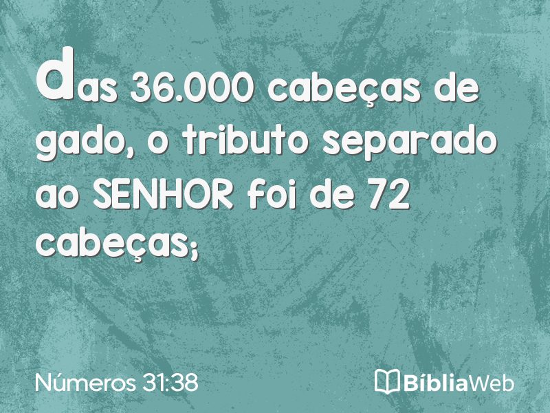 Números 31:38 em imagem para compartilhar