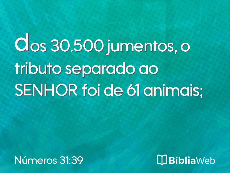 Números 31:39 em imagem para compartilhar