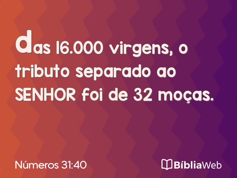 Números 31:40 em imagem para compartilhar