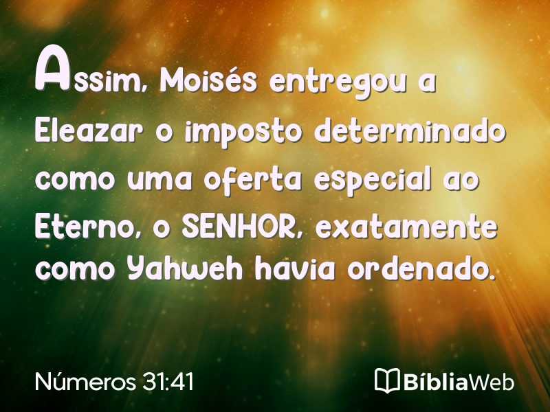 Números 31:41 em imagem para compartilhar
