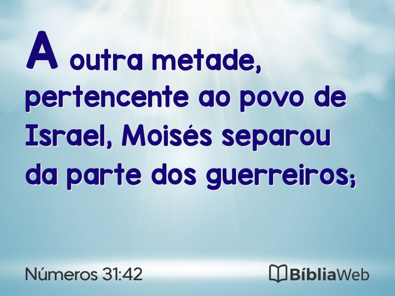 Números 31:42 em imagem para compartilhar